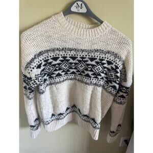 Lucky Brand White and Black Sweater